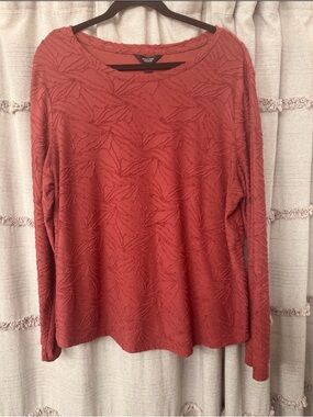Simply Vera Wang Textured Long Sleeve Round Neckline Blouse -SIZE XXL